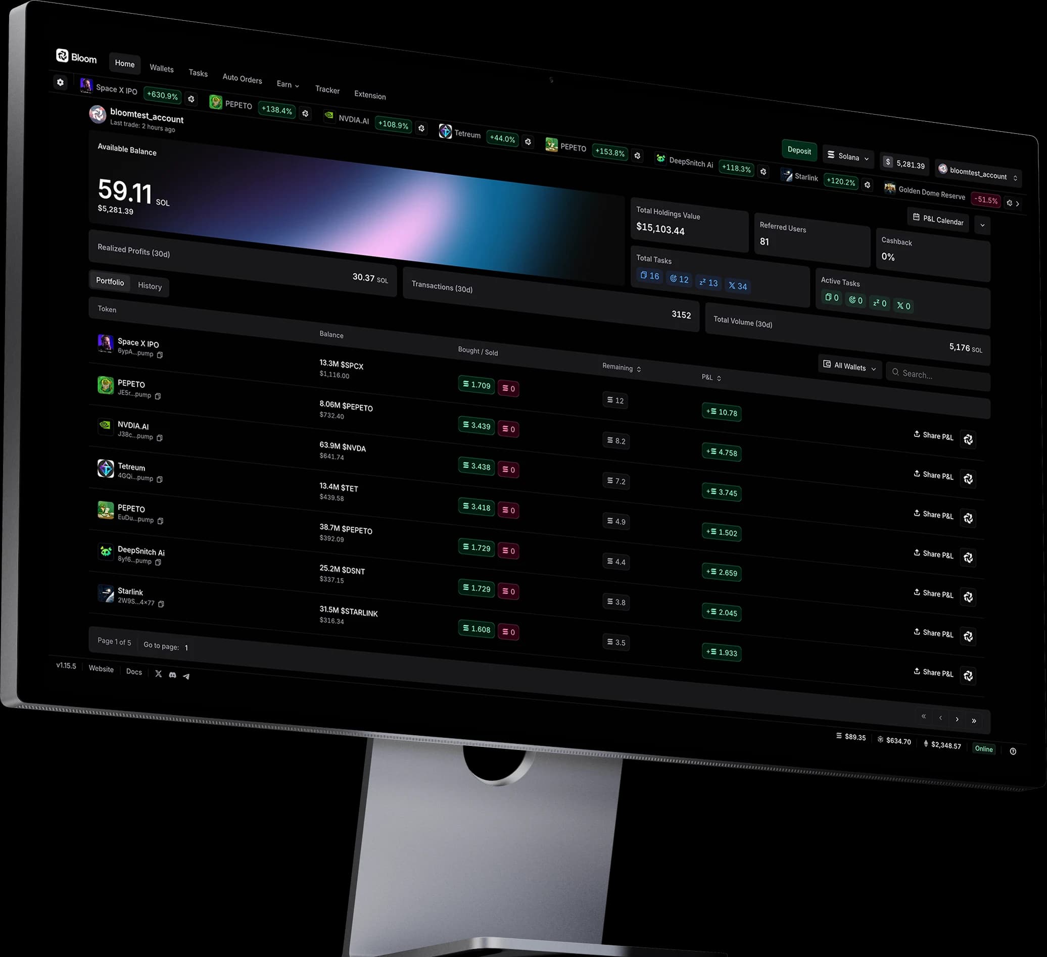 Bloom Manager mockup
